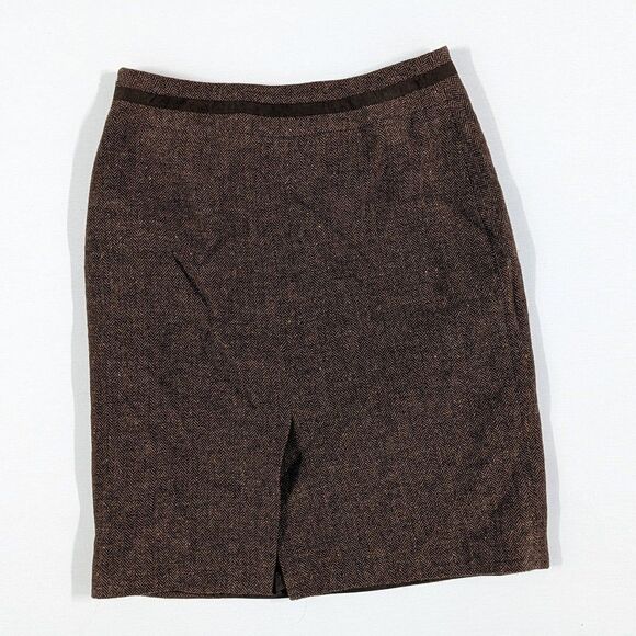 Vintage Kasper Size 12 Skirt Suit Brown Tweed - Picture 8 of 10